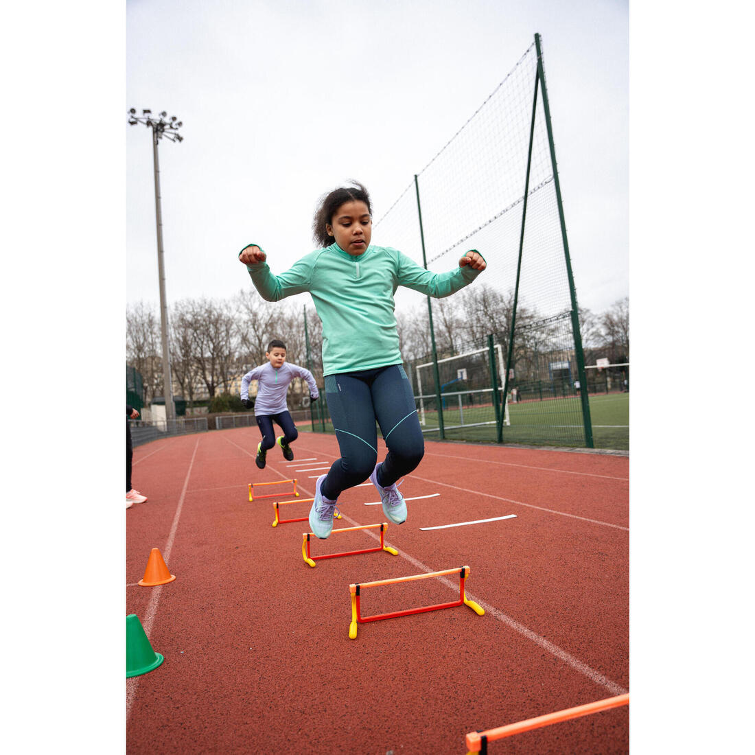 Legging de running Enfant sans couture - KIPRUN CARE 500 Marine