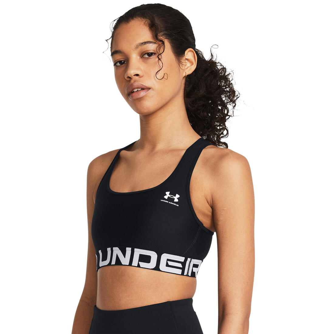 Brassière de sport HeatGear® Armour Mid Branded pour femme, noir