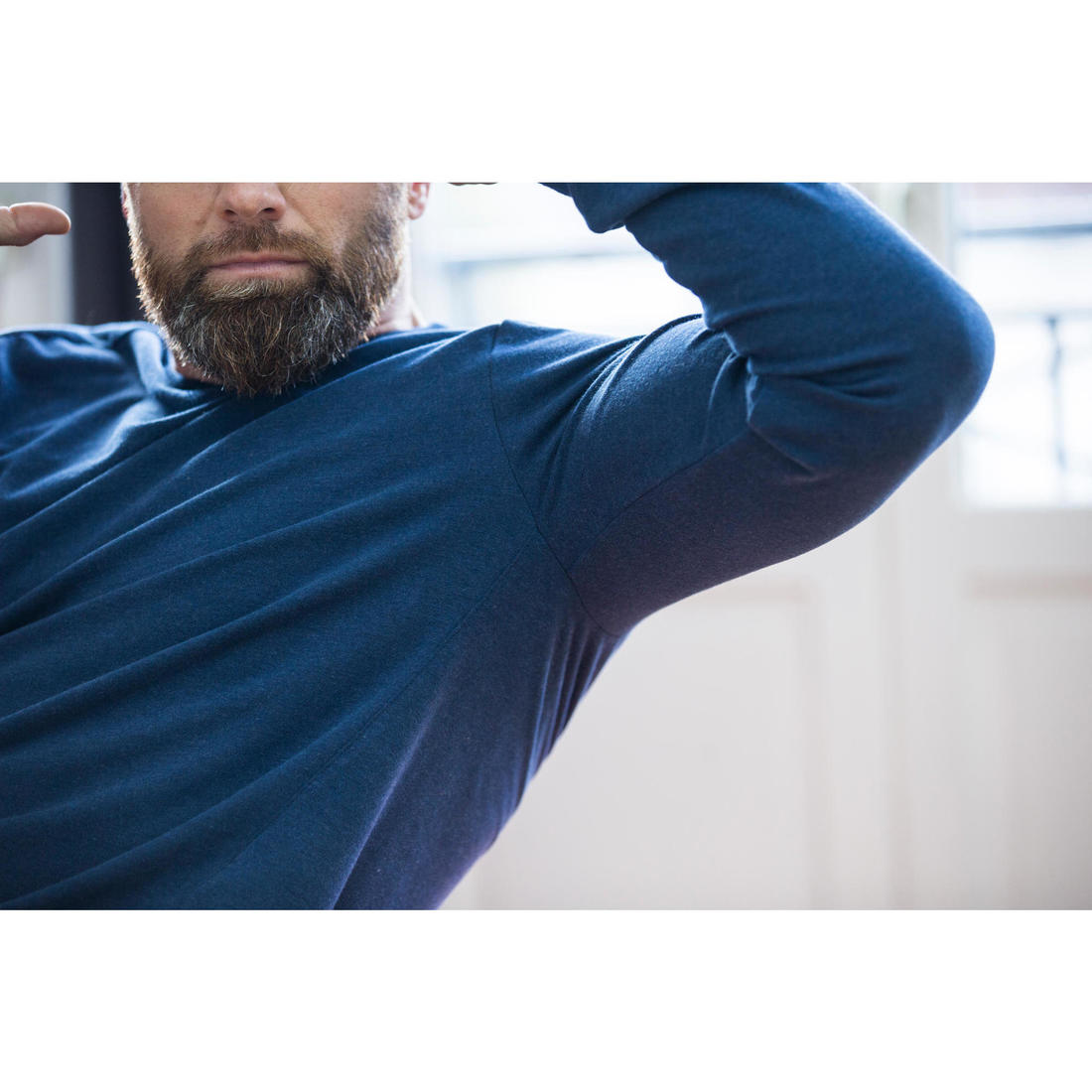 Sweat Fitness homme - Crew 100 gris schiste