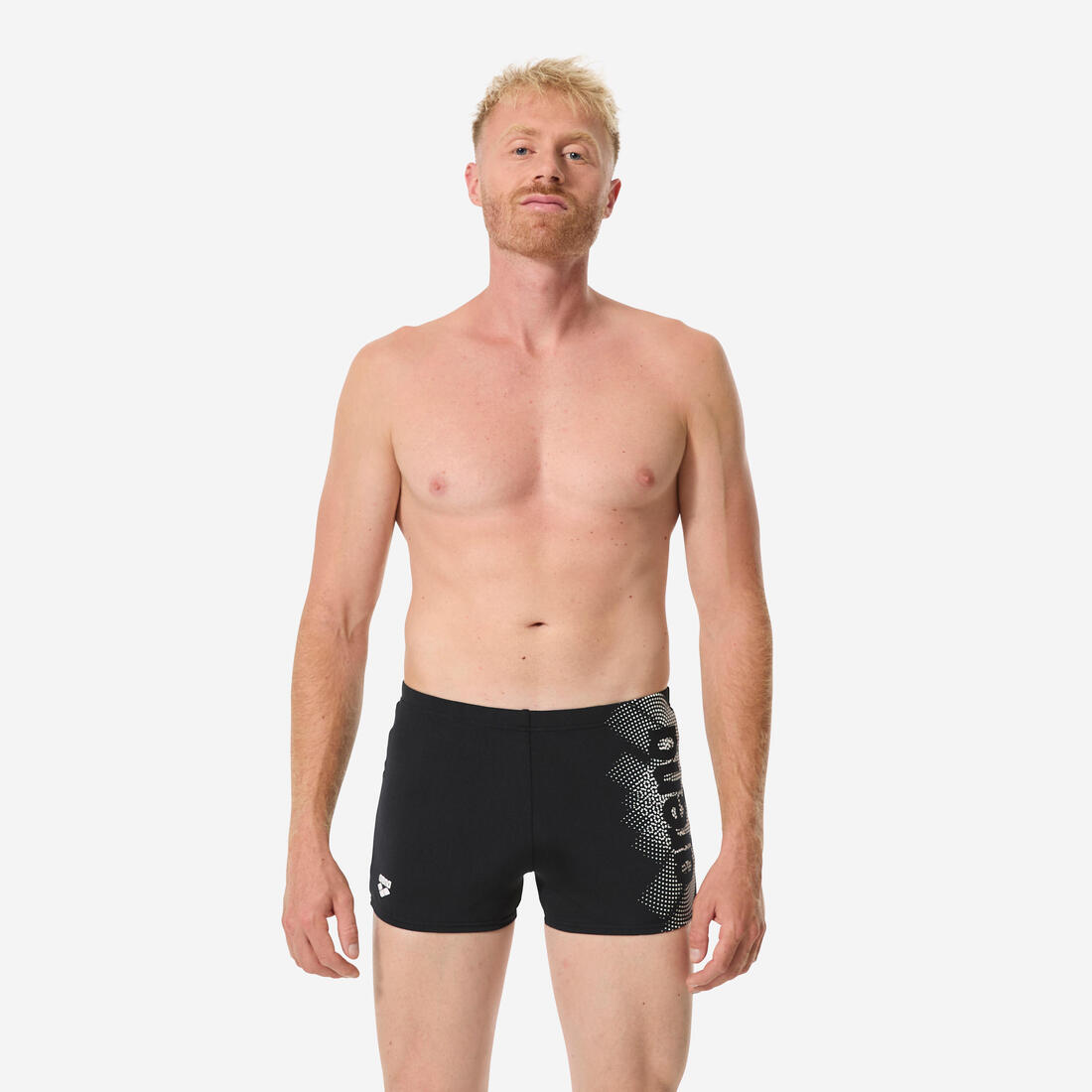 Boxer de bain natation homme, Graphic noir blanc