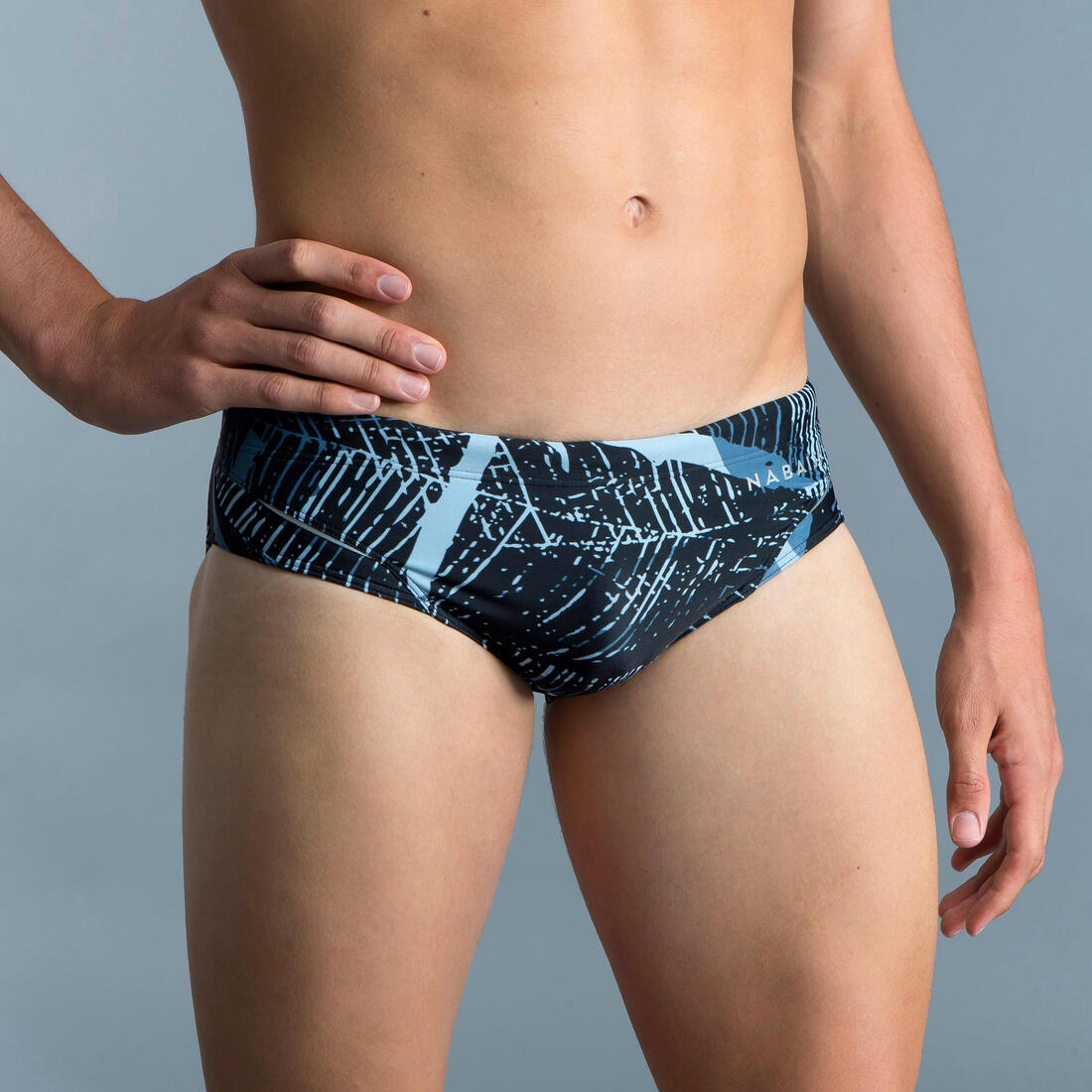 Maillot de bain natation homme slip900 print all ice