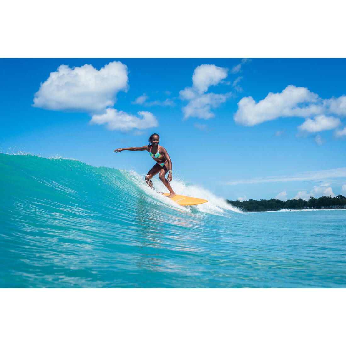 HAUT DE MAILLOT DE BAIN SURF FILLE BRASSIÈRE BONDI 500