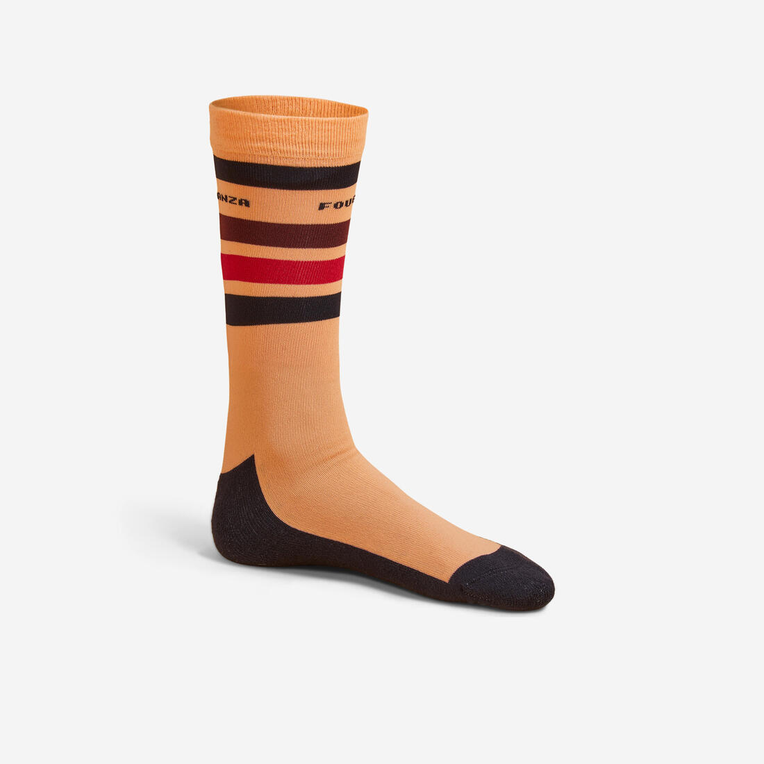 Chaussettes équitation enfant SKS100 pétrole/rayures marine et blanches