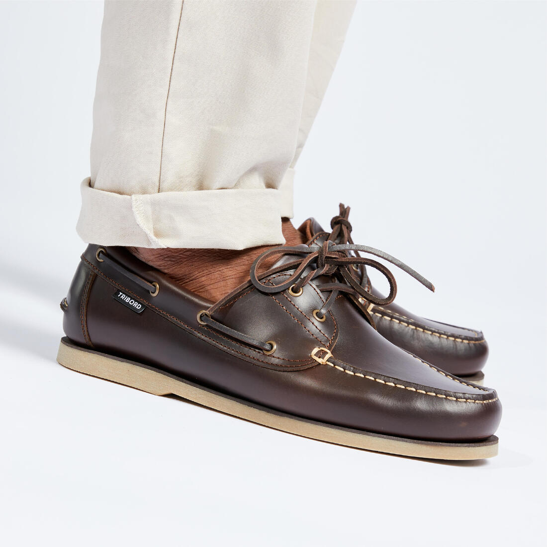 Chaussures bateau cuir Sailing 500