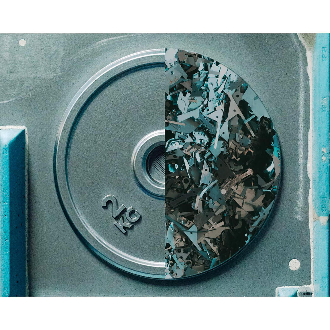 Disque de musculation fonte 5kg 28mm, disque de fonte à 80 % recyclée