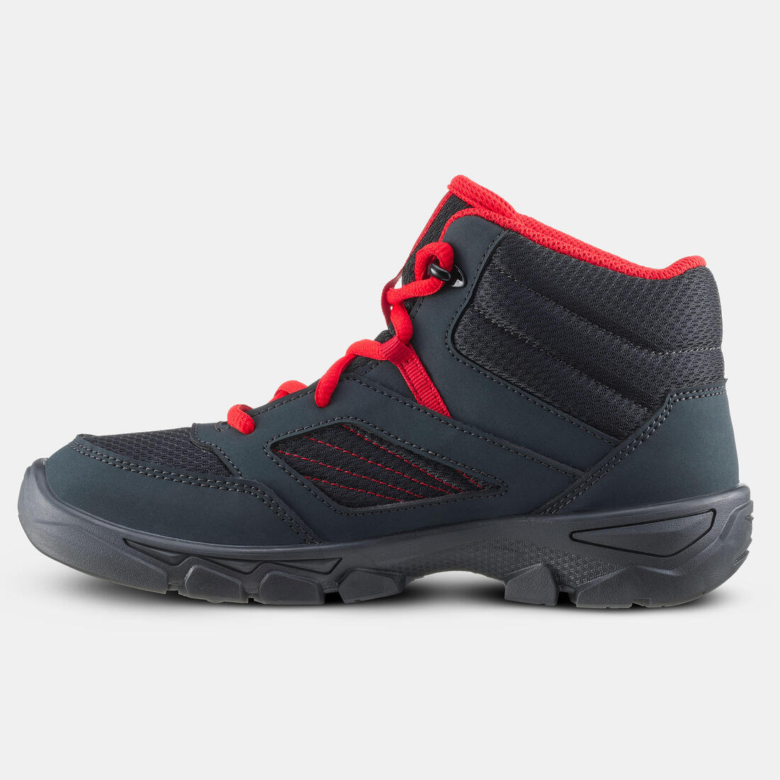 Chaussures de randonnée mid à lacets 35 au 38 enfant, NH100 gris