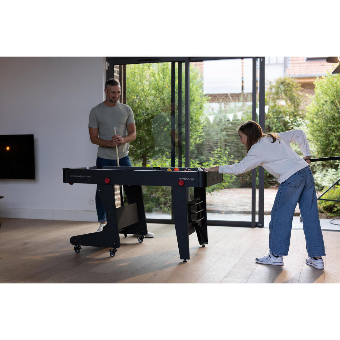 Table de billard pliable américain - BT 500 US tapis gris