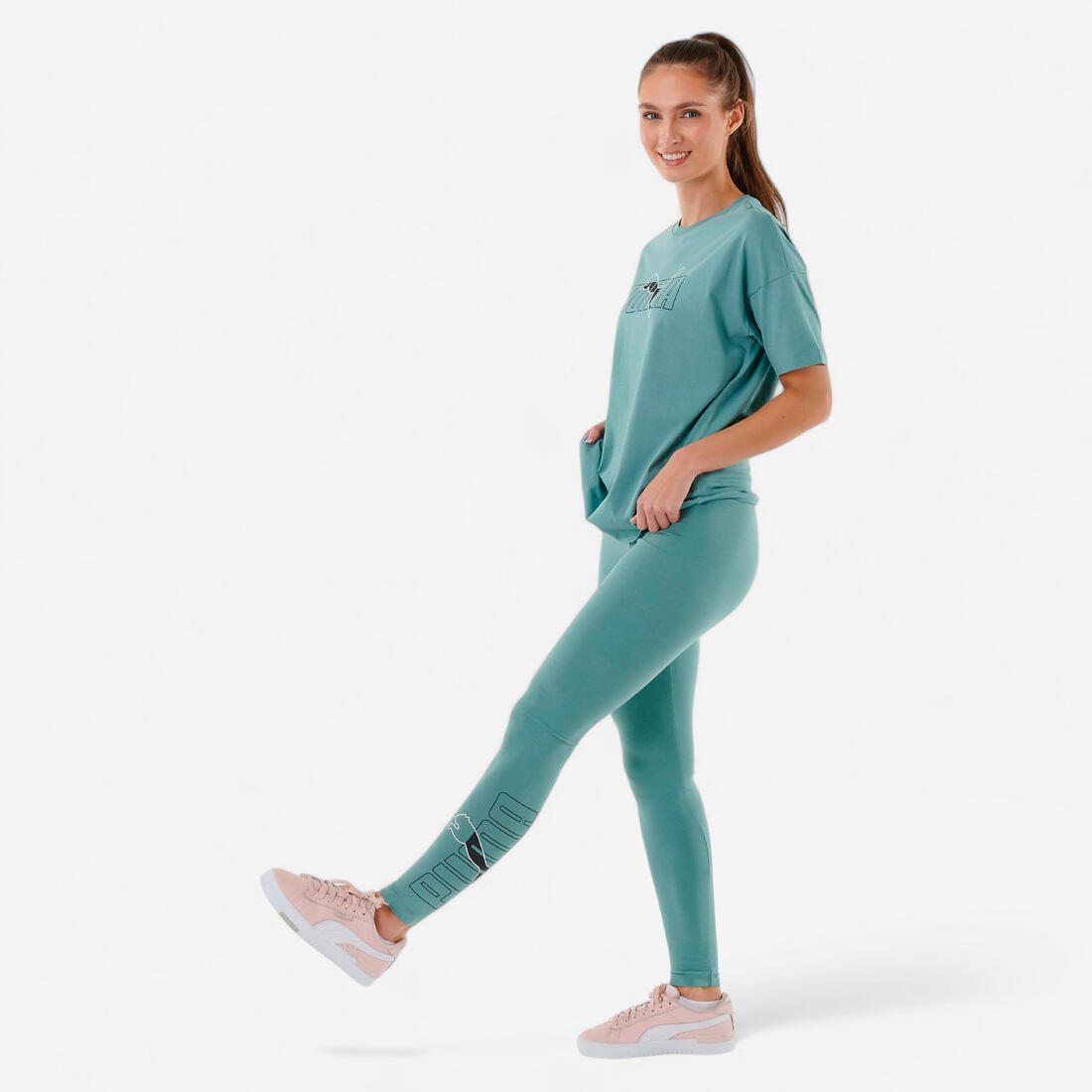 Legging PUMA fitness long coton femme vert