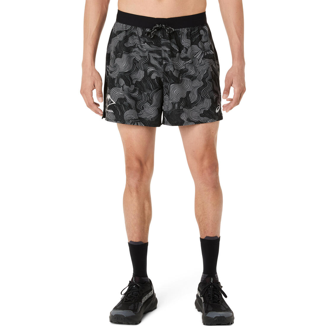 Short trail running homme, Asics FUJITRAIL noir et gris – 9009230