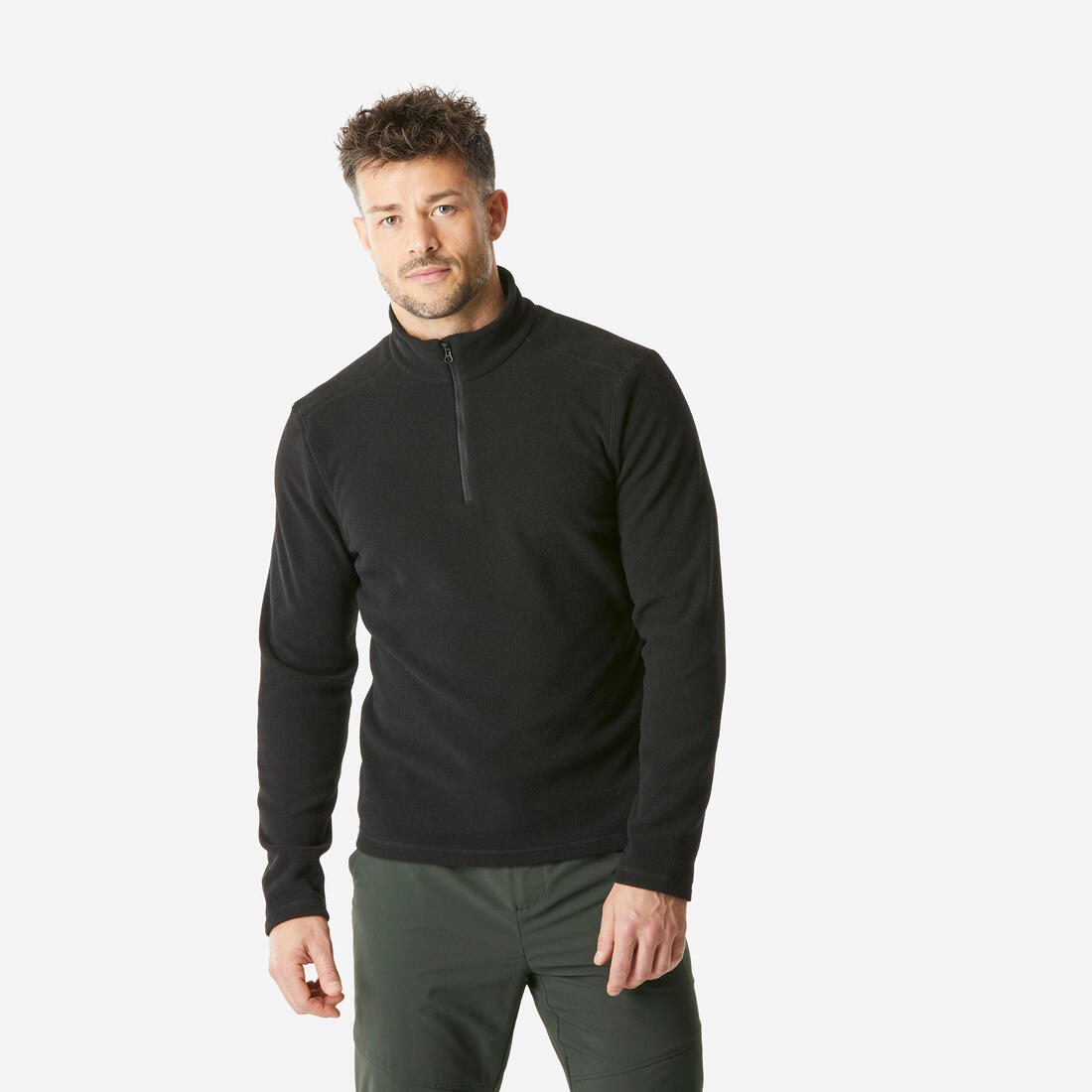 Polaire de randonnée montagne homme, MH100 demi zip