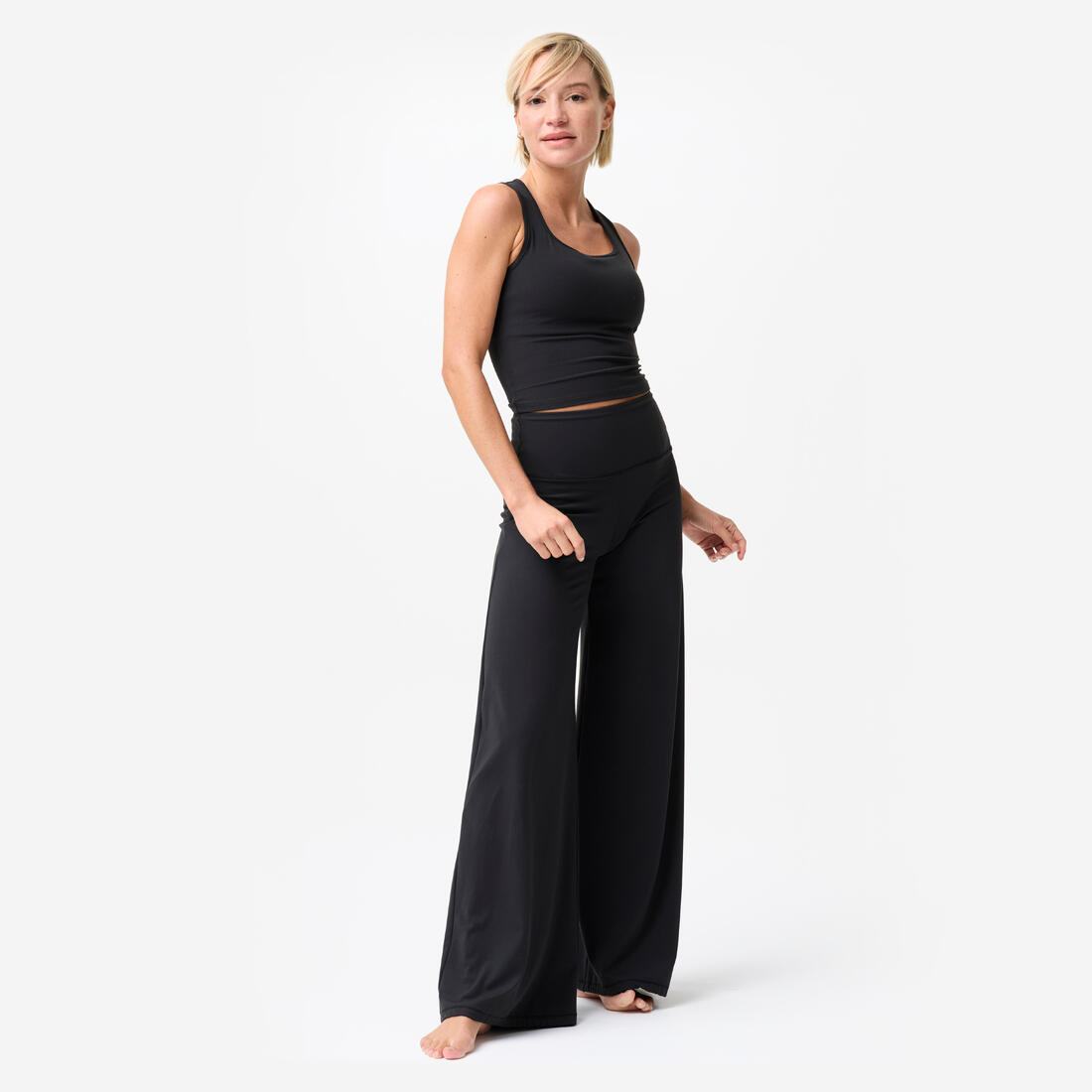 Pantalon de yoga et pilates large et extensible femme