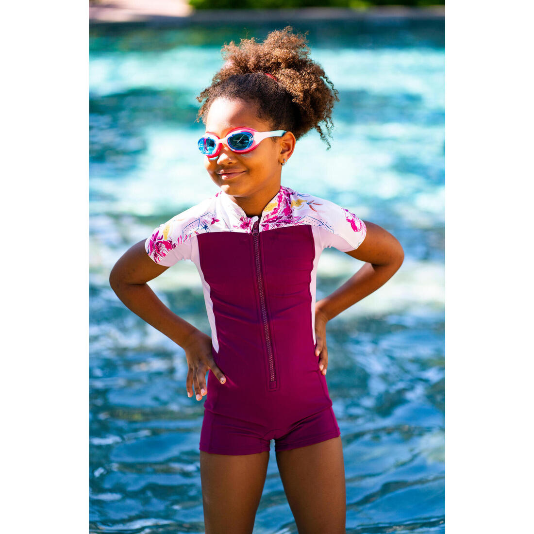 Lunettes de natation Junior - Xbase rose bleu teintées