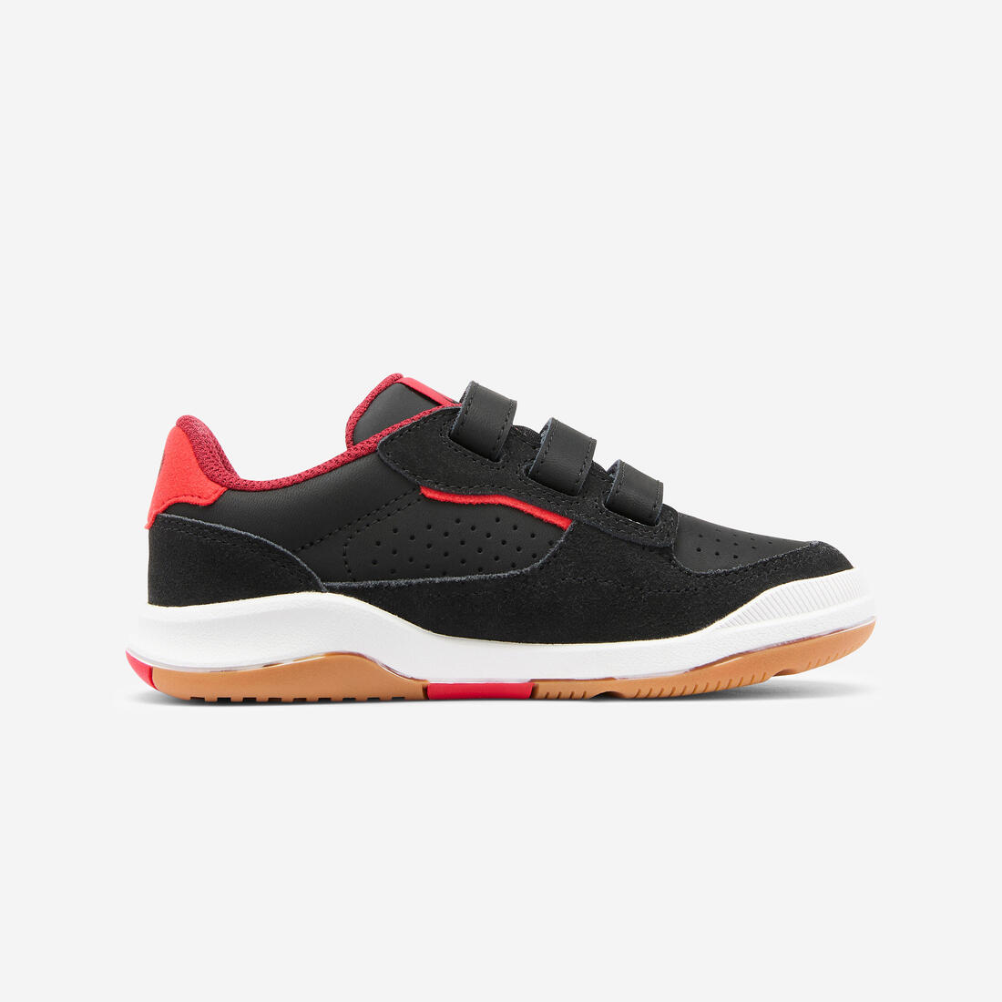 Chaussures de sport à scratch en cuir enfant, Playventure City noir et