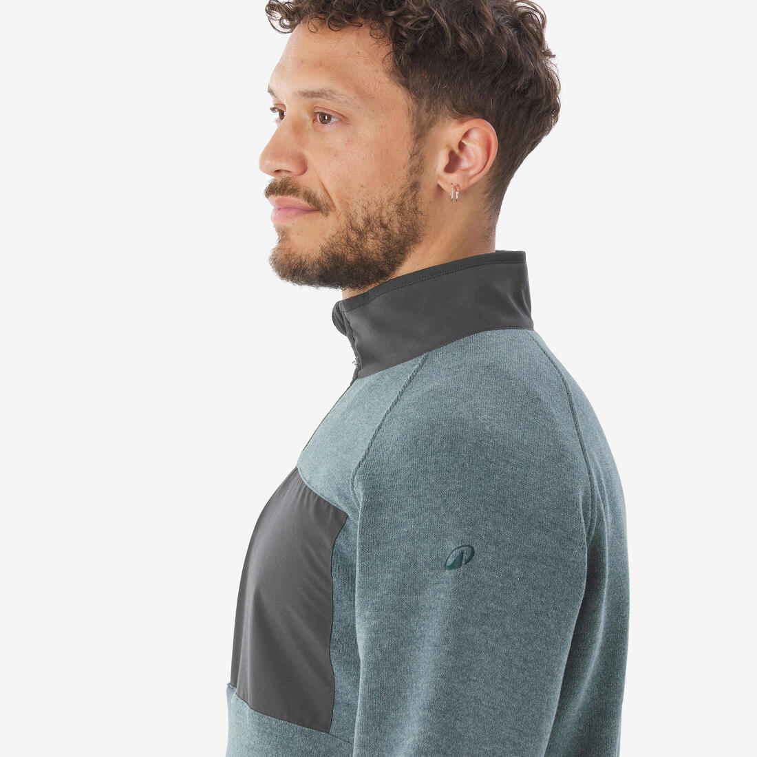 Pull de randonnée homme, NH500 Demi-zip