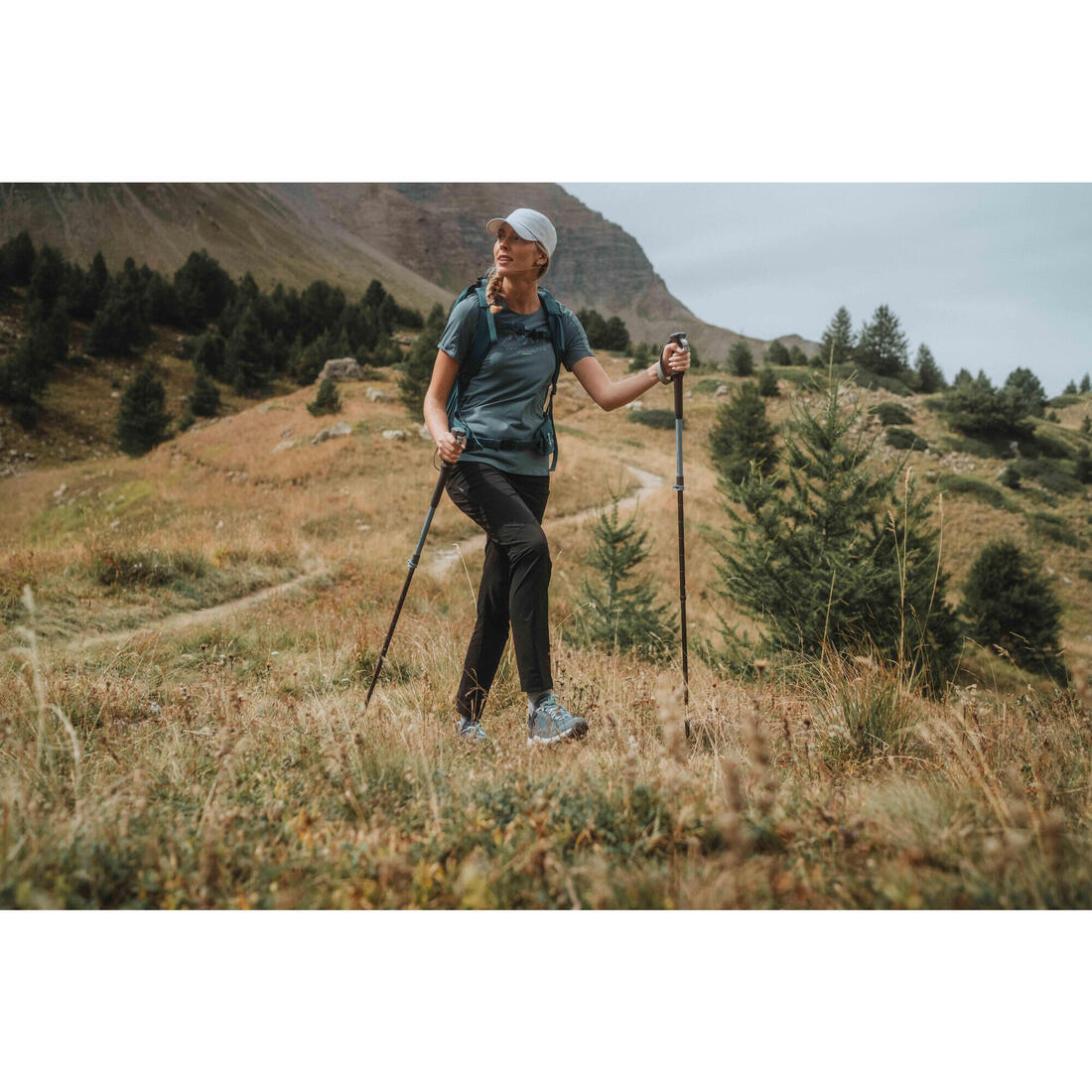 Pantalon de randonnée montagne - MH500 - noir - Femme