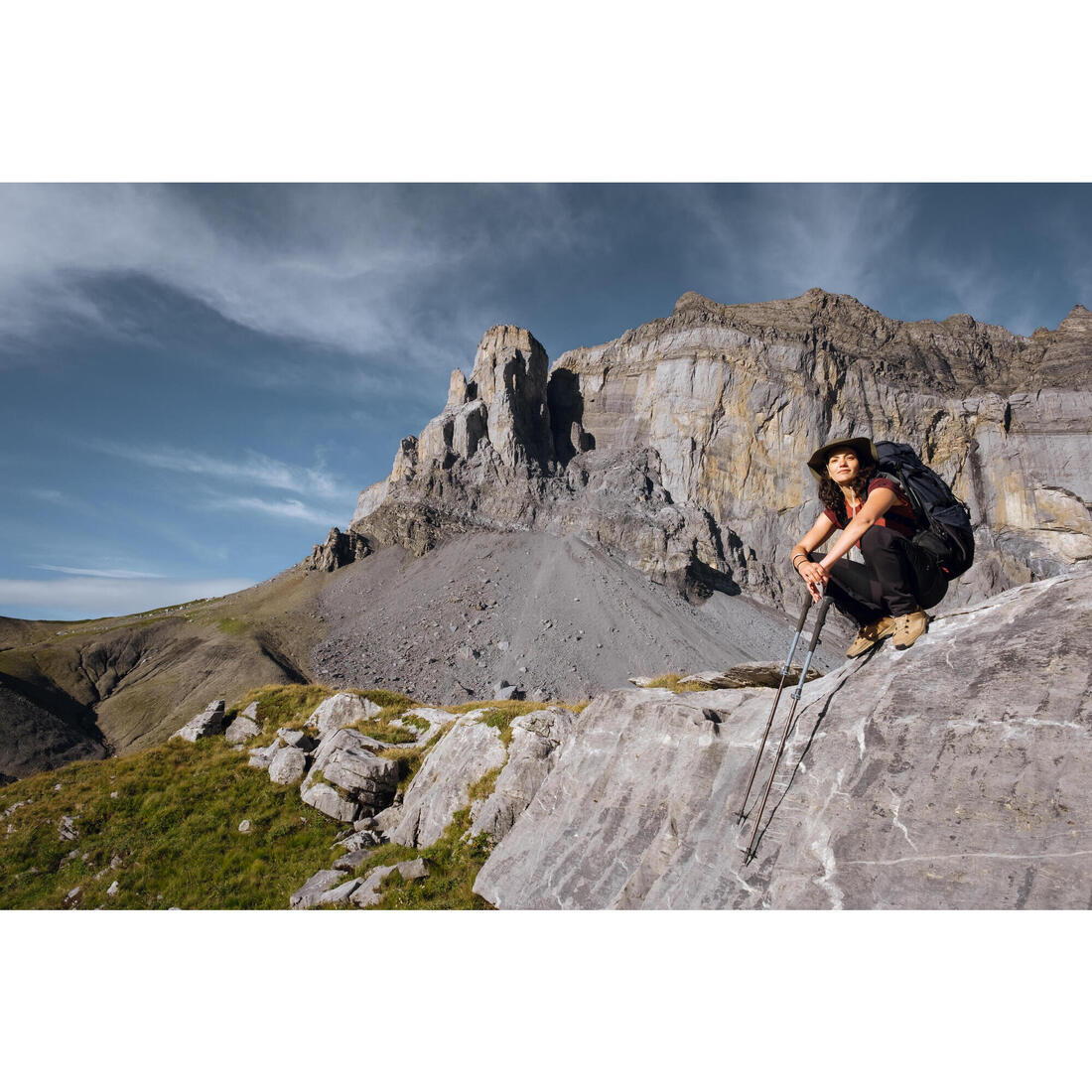 Pantalon déperlant de trek montagne - MT900 - Femme