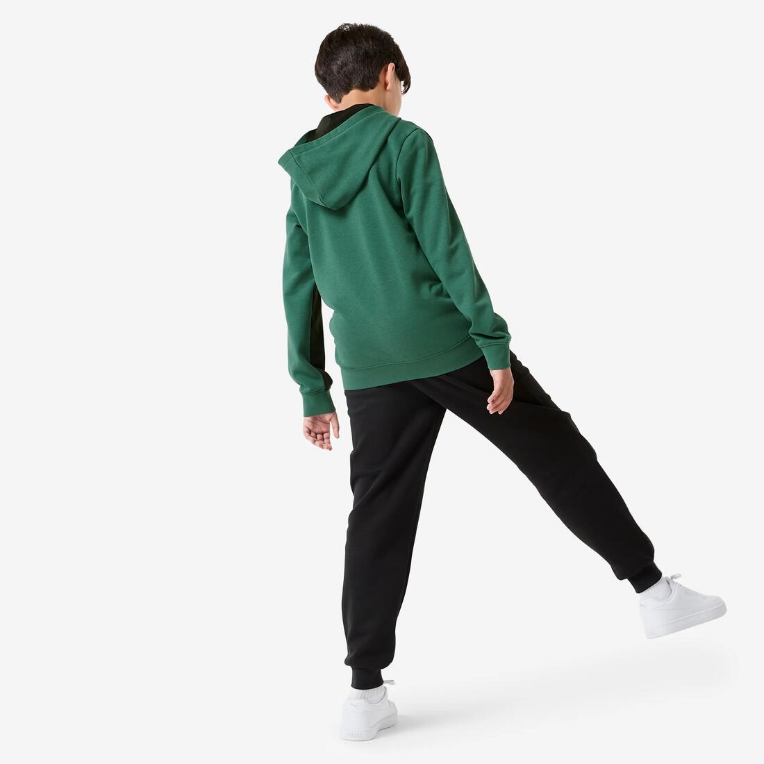 Ensemble de survêtement zippé enfant, vert et noir