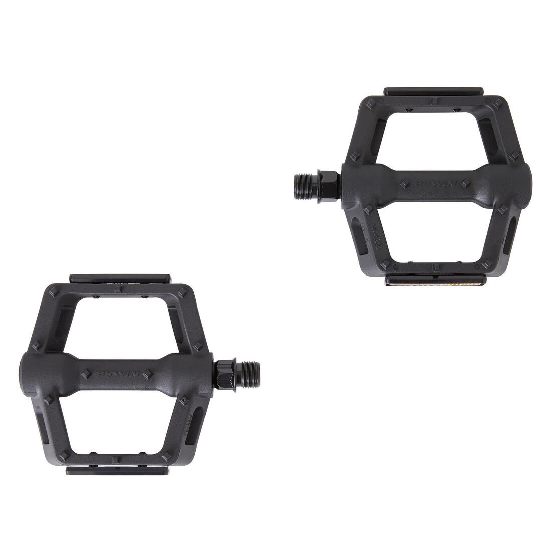 Pédales plates vélo VTT 520 grip noire