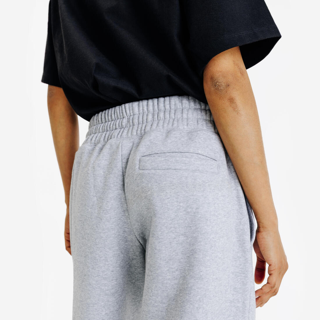 Pantalon jogging droit femme, Elementals, gris chiné