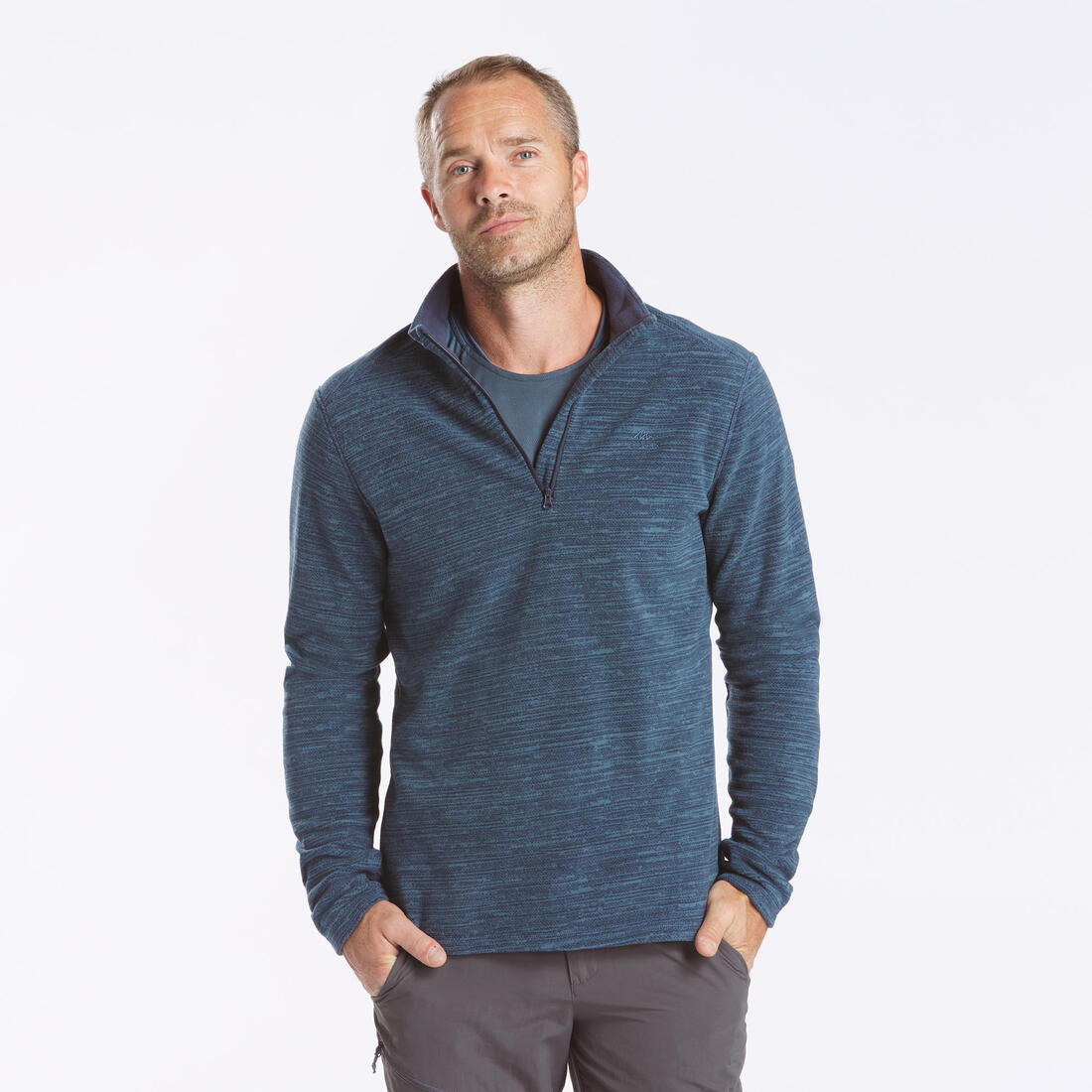 Polaire de randonnée montagne homme, MH100 demi zip