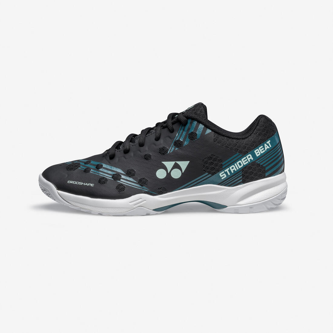 Chaussure de Badminton, PC Strider Beat Noire et Blanche