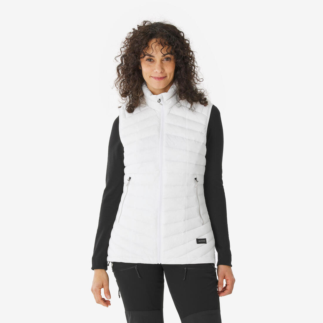 Doudoune sans manche en duvet de trek montagne - MT100 - femme – marron coriandre