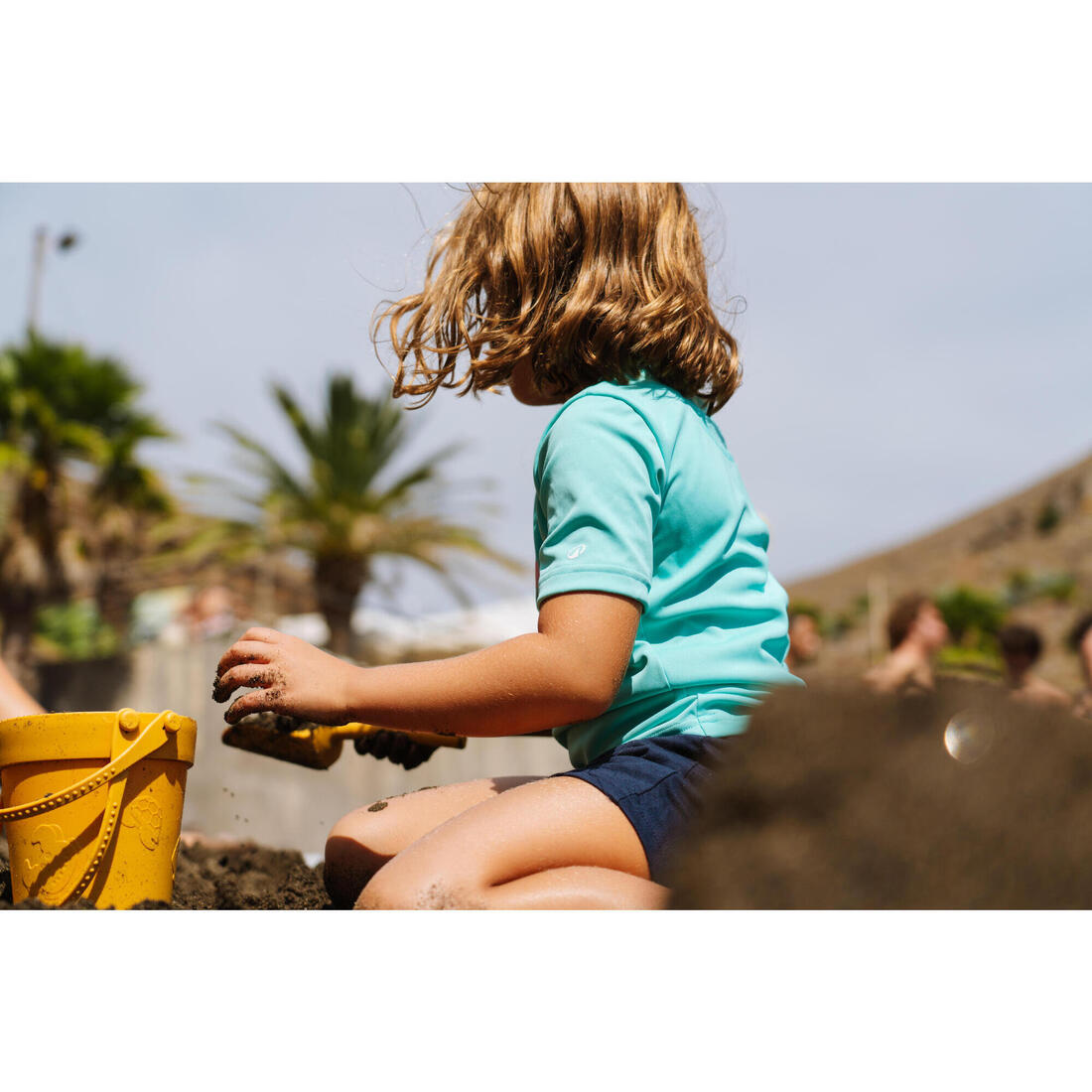 Water tee shirt anti uv surf enfant vert turquoise imprimé