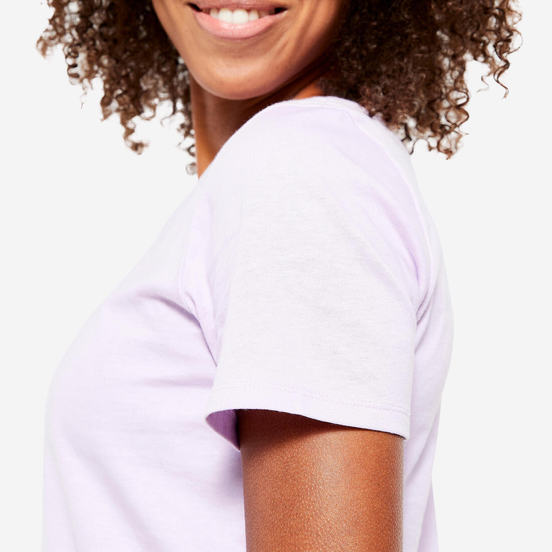 T-shirt col V fitness en coton femme