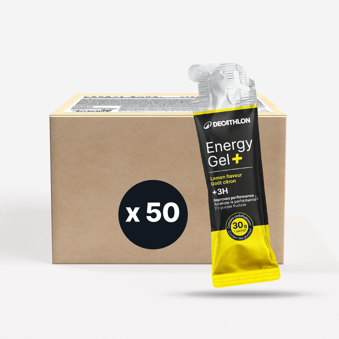 Gel énergétique plus de 3 heures citron, Energy Gel + x50