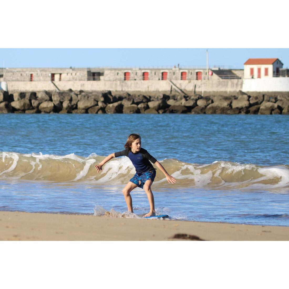 Skimboard enfant - 500 mousse bleu turquoise jaune