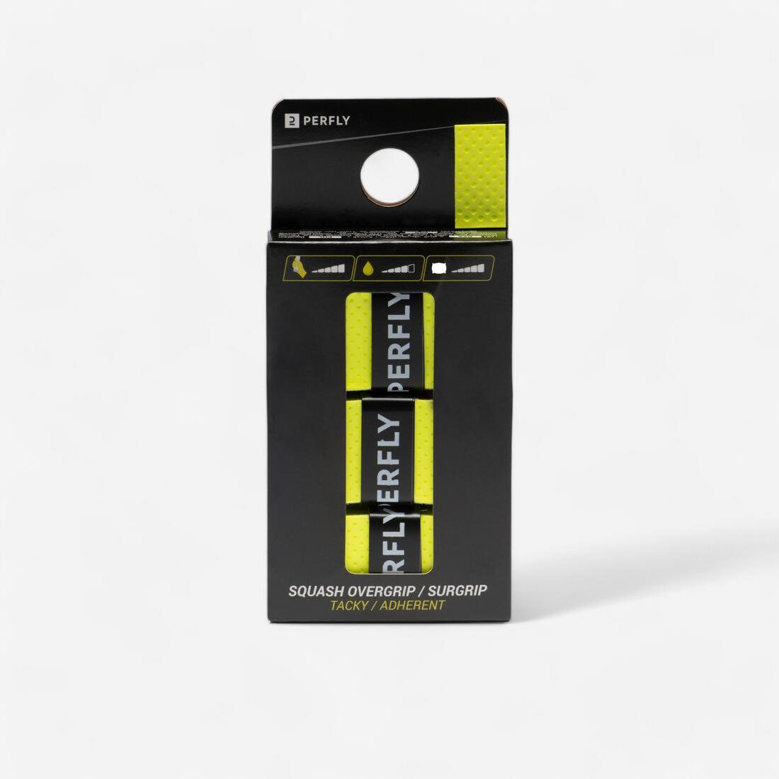SURGRIP DE SQUASH OVERGRIP TACKY x3 Jaune Fluo