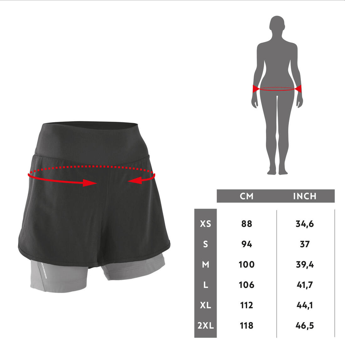 Short vtt expl 100 femme noir et