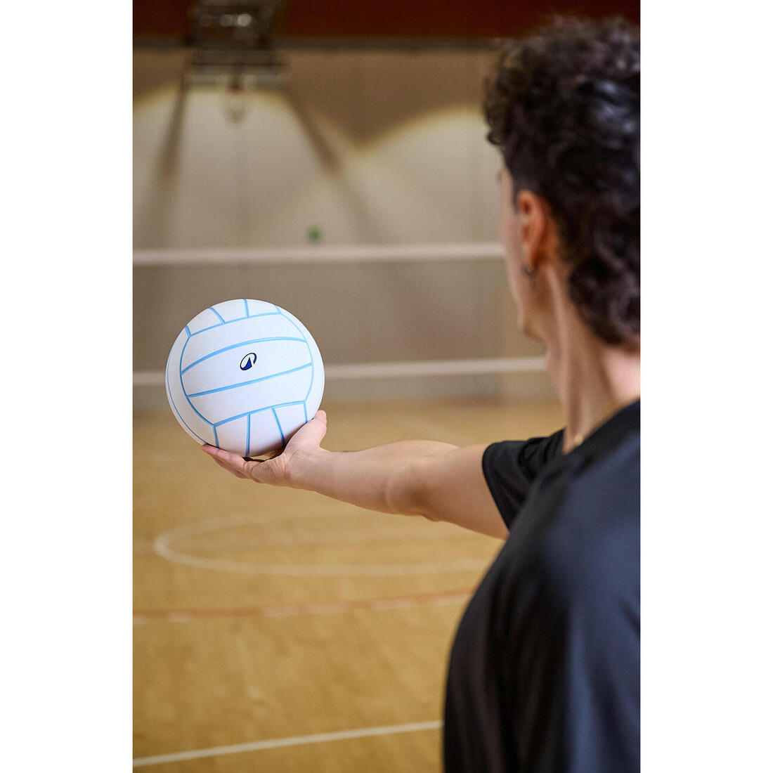 Ballon de volley-ball V500 gris, bleu et