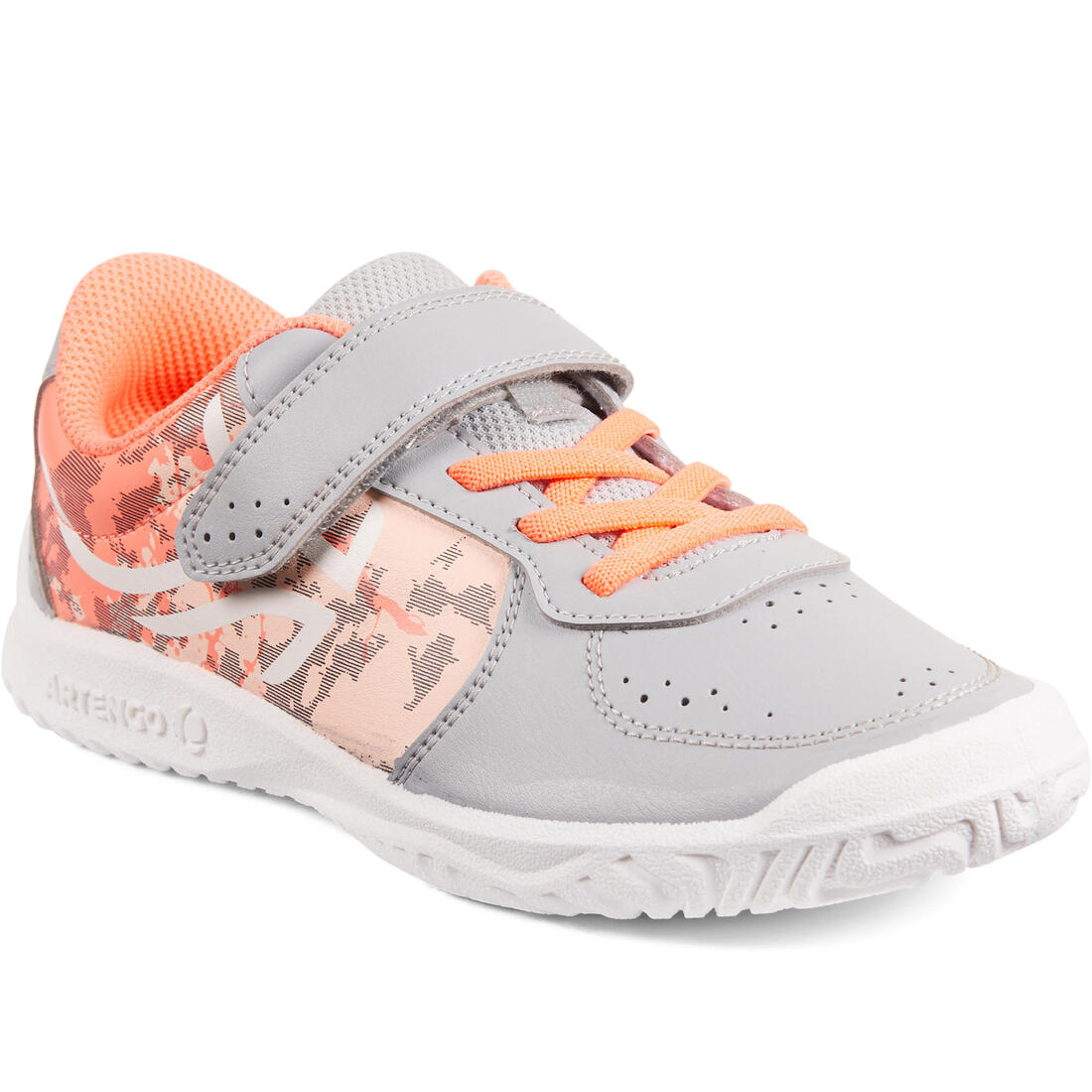 Chaussures enfant à scratch - TS130 – rose corail fluo