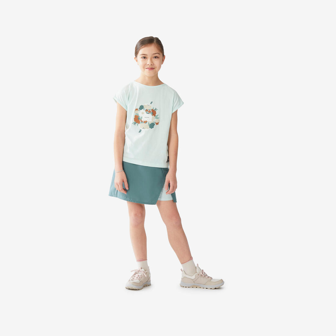 Jupe-short de randonnée enfant 7-15 ans, MH100 verte