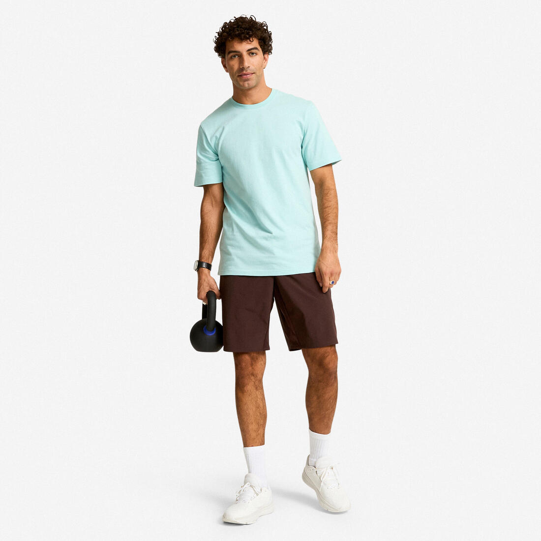 T-shirt fitness homme col rond manches courtes