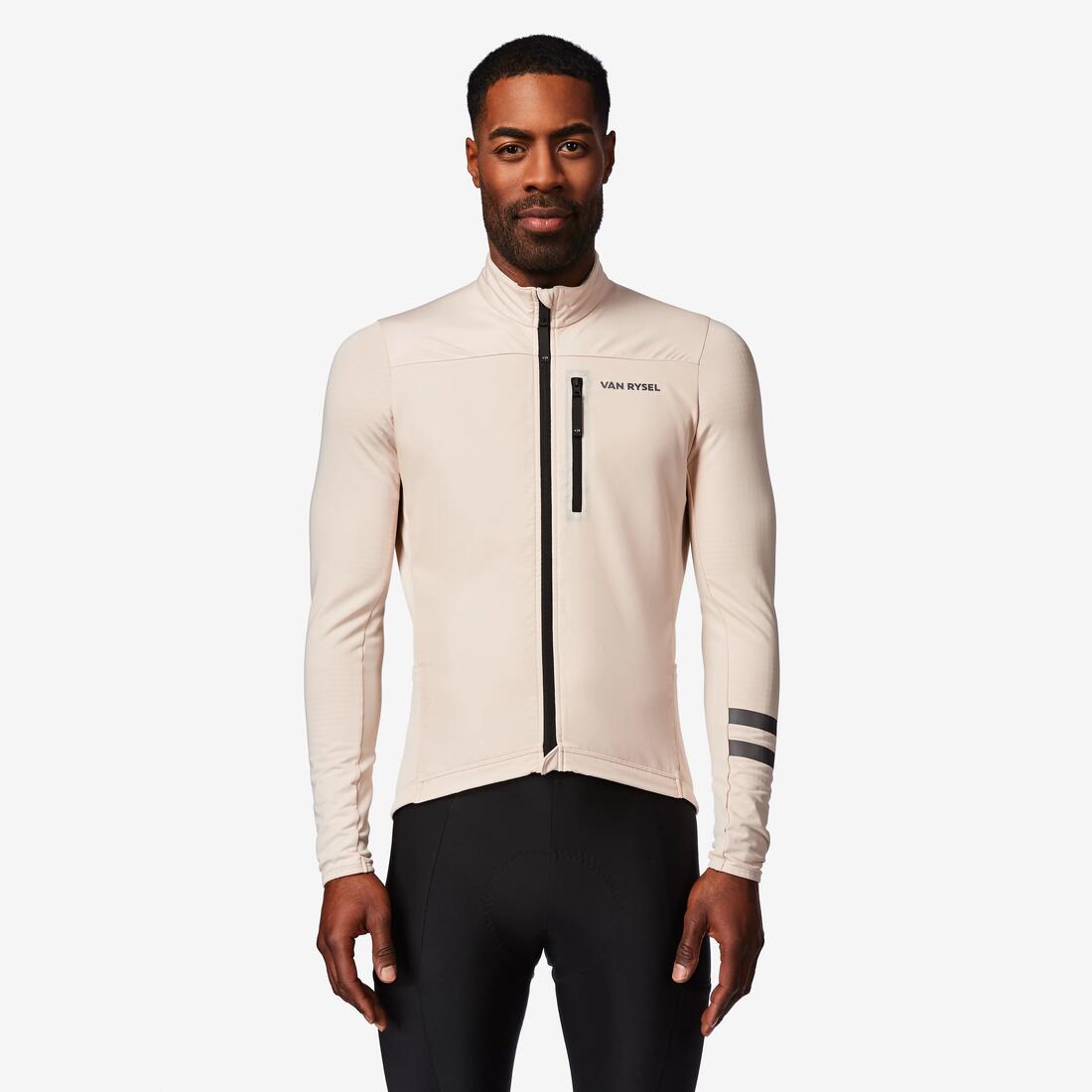Maillot de vélo de route manches longues mi-saison homme, noir EDR