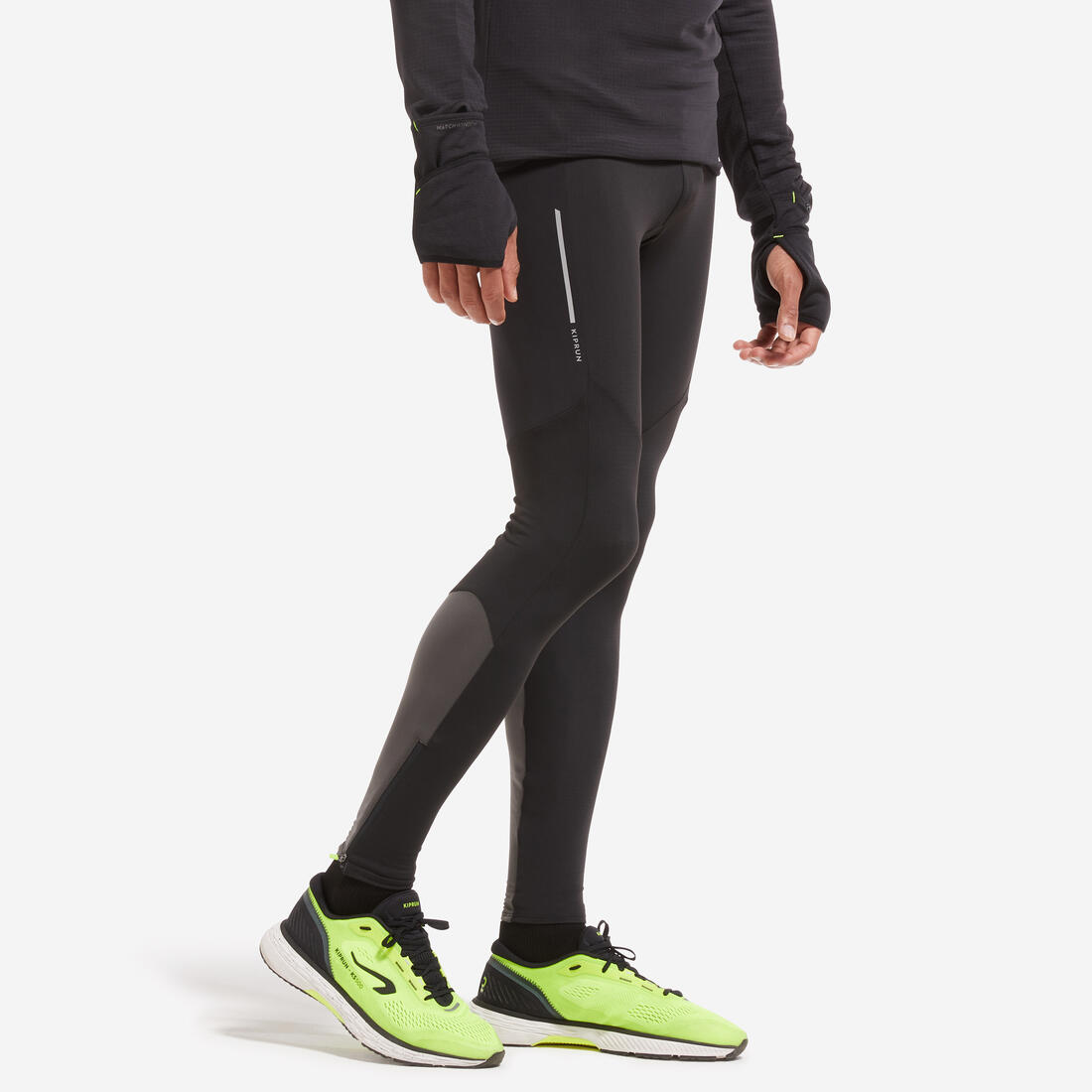 Collant chaud de running Homme - KIPRUN Run 500 Warm – noir