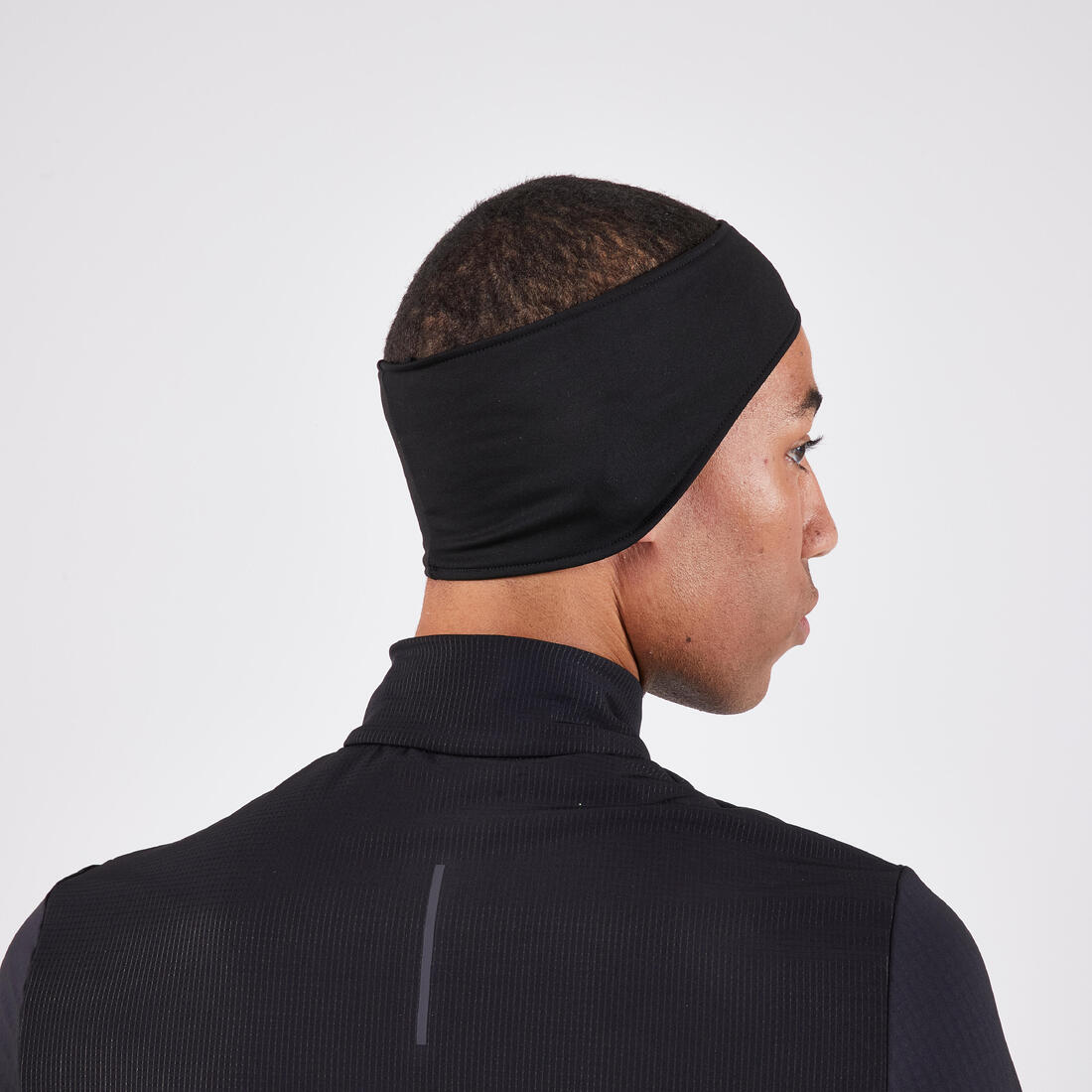 Bandeau running chaud homme femme - kiprun warm noir