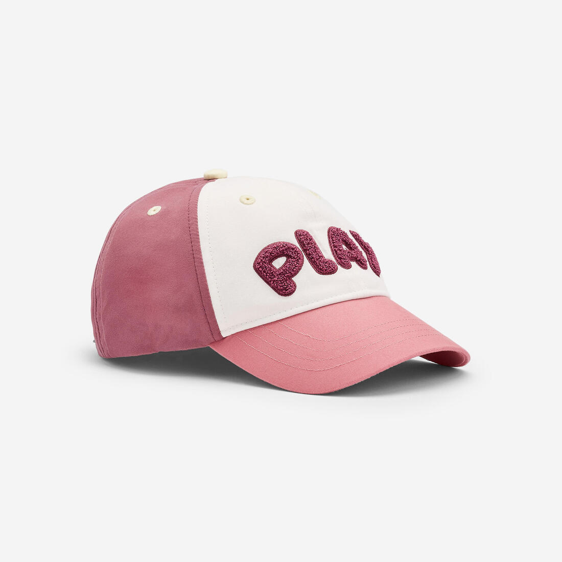 Casquette multisport ajustable bébé mixte, Rose blanc terracotta