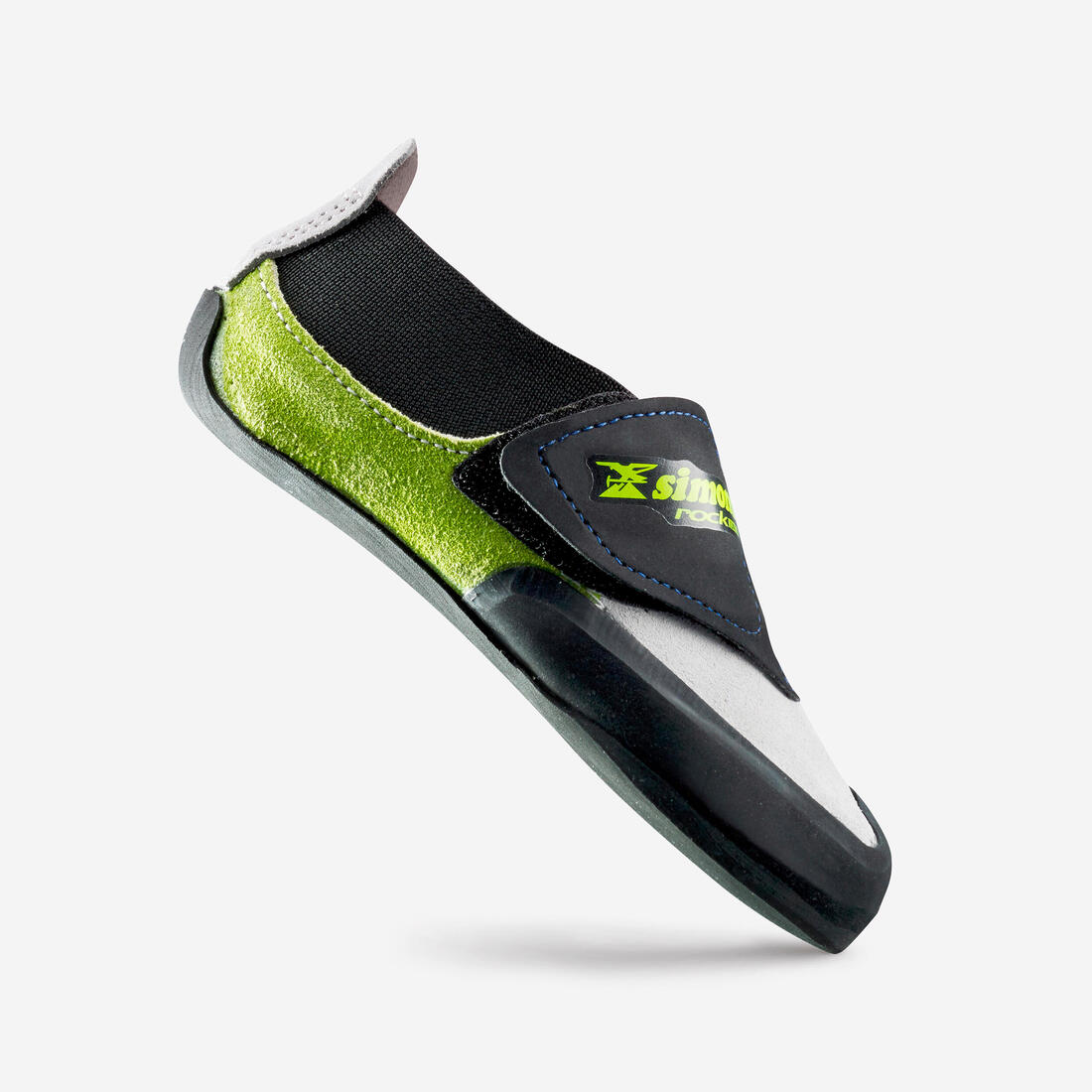 CHAUSSONS D'ESCALADE ENFANT - ROCK GRIS VERT – noir
