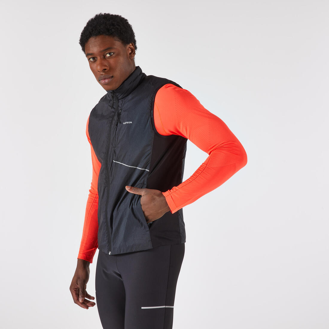 Veste sans manche chaude de running Homme, KIPRUN SL 500 warm