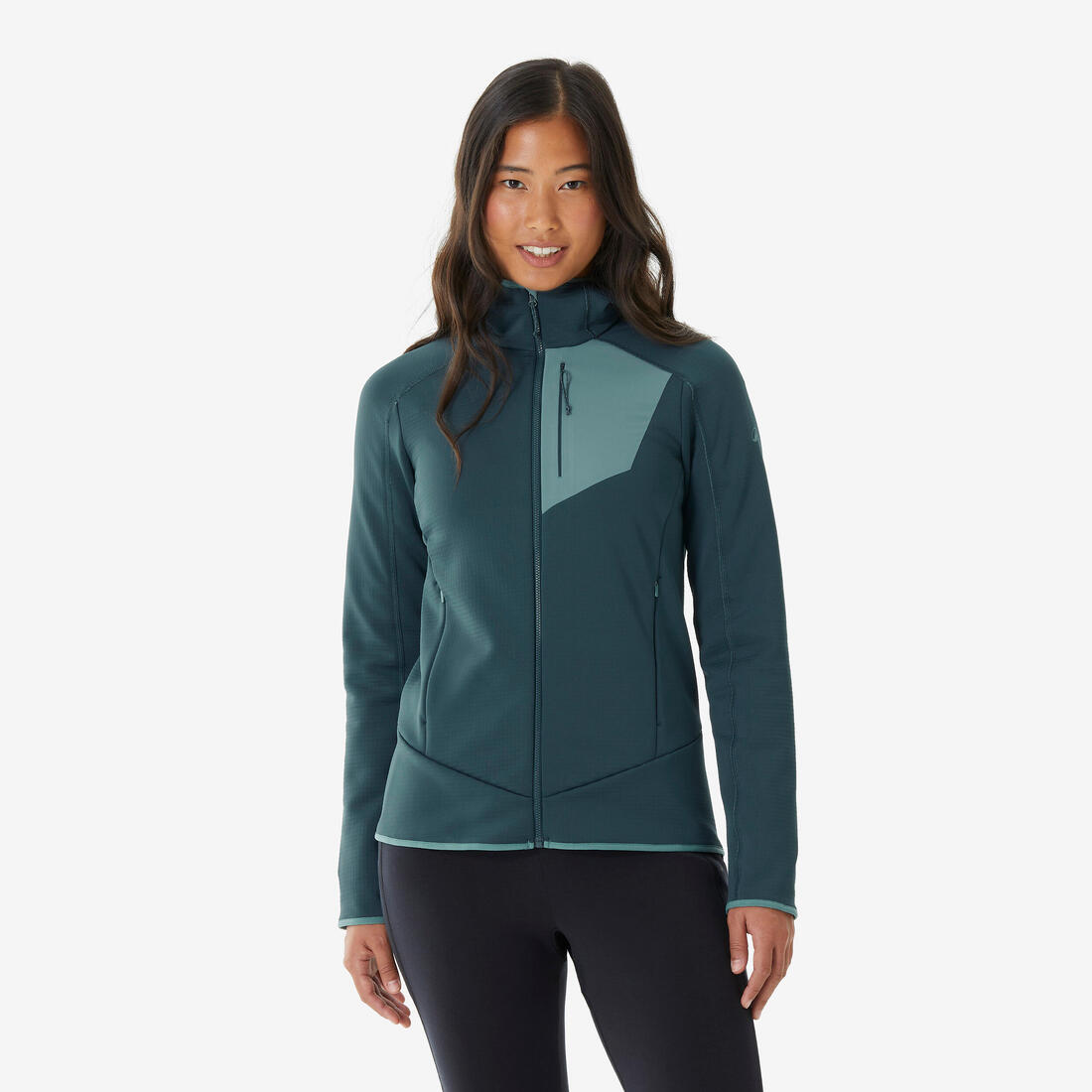 Polaire de randonnée montagne femme, MH500 full zip