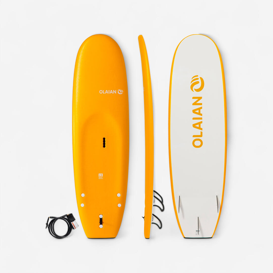 SURF MOUSSE 100  6'8"  livrée avec un leash et 3 ailerons .