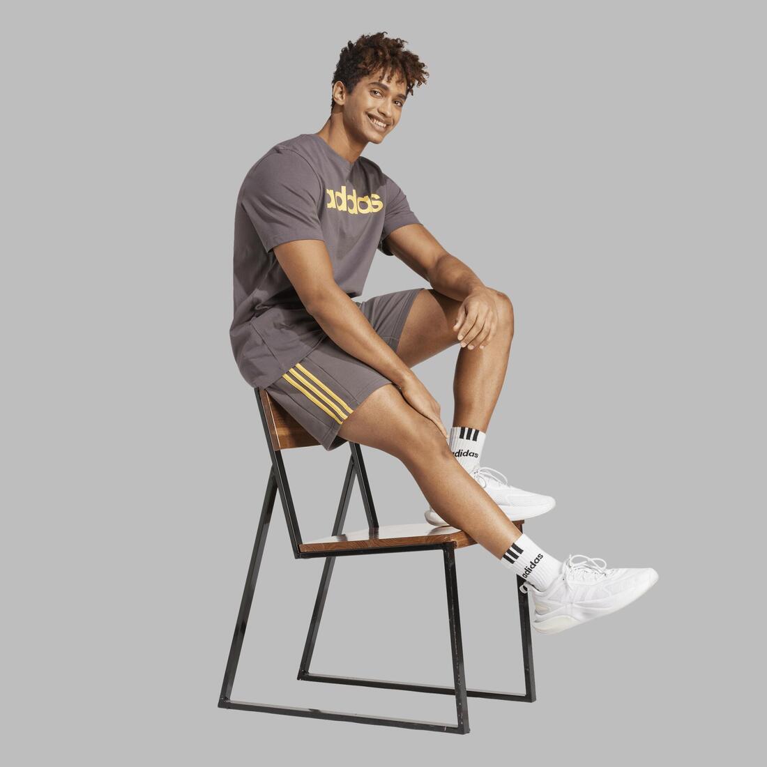 T-SHIRT DE FITNESS SOFT TRAINING ADIDAS HOMME GRIS