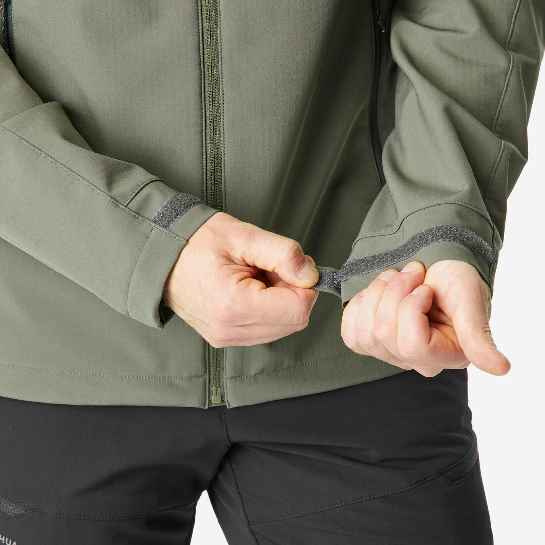 Veste de trek coupe-vent softshell homme, MT500 khaki