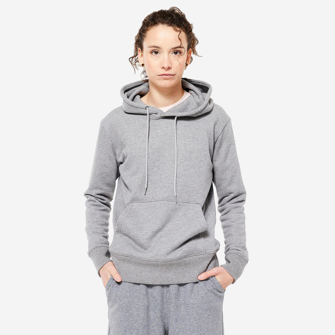 Sweat à capuche en coton fitness femme