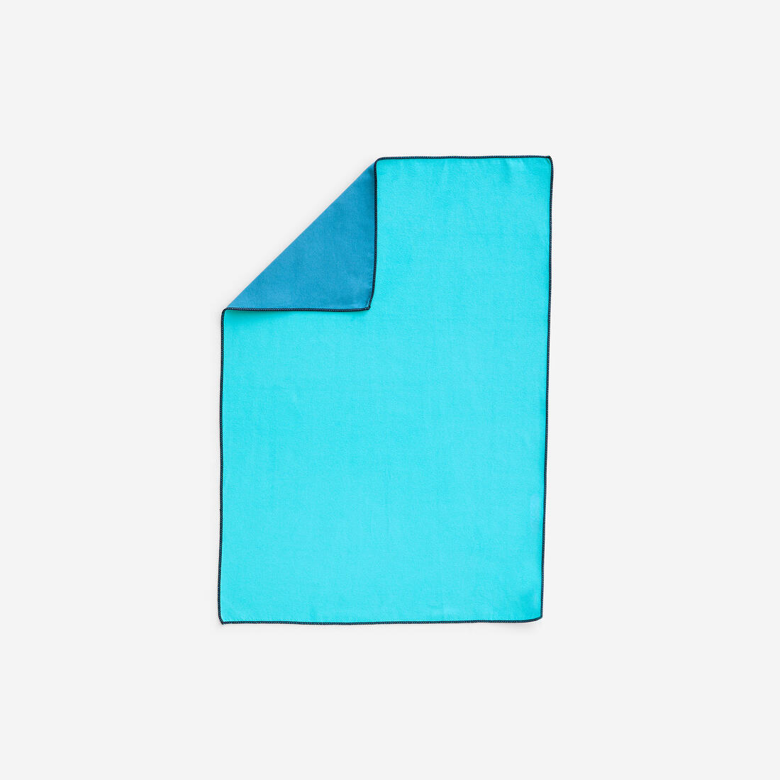 Serviette de bain microfibre double face taille S 39 x 55 cm, bleu/vert