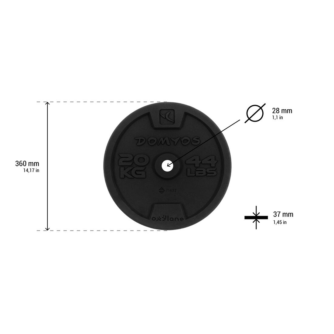Poids de musculation en fonte 28mm