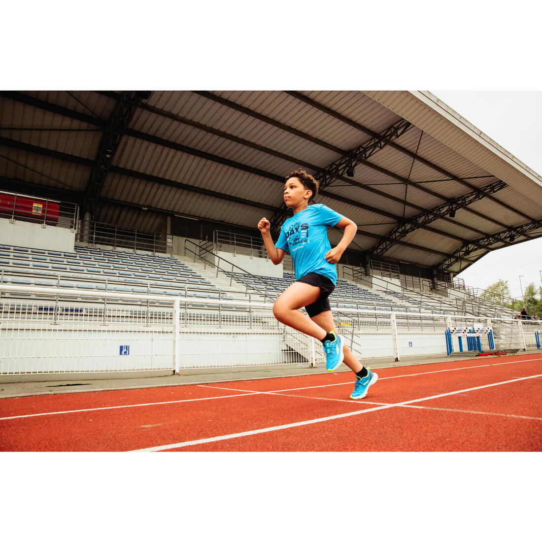 T-shirt de running respirant Enfant - KIPRUN Dry+ 500 marine